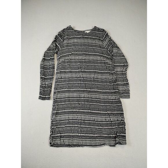H&M Shift Dress Women's 6 Black White Tribal Geometric Classiccore‎ Minimalist - Picture 1 of 8